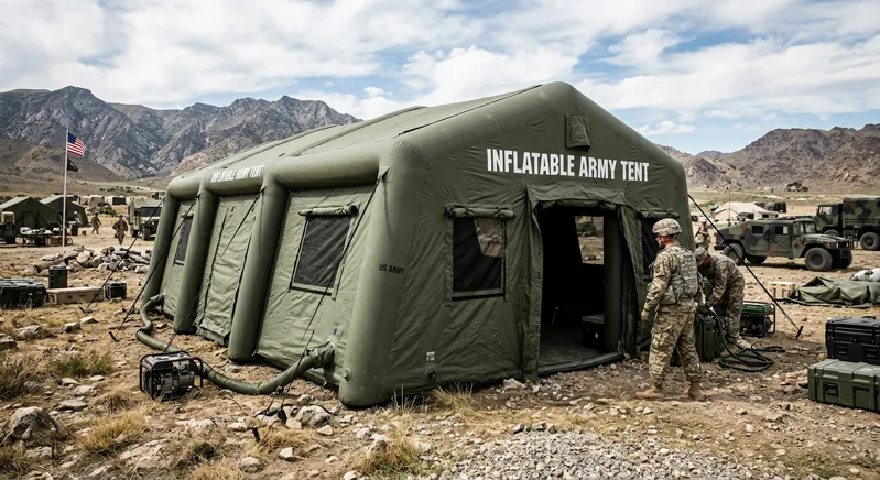 tenda pneumatica con tettoia